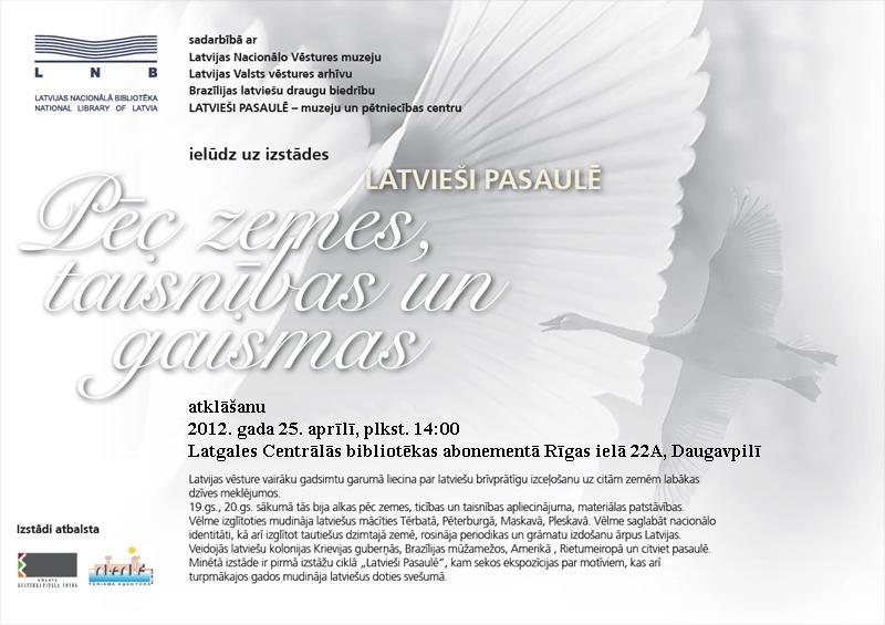Latvijas Nacionālās bibliotēkas ceļojošā izstāde Latgales Centrālajā bibliotēkā Latvijas Nacionālās bibliotēkas ceļojošā izstāde Latgales Centrālajā bibliotēkā