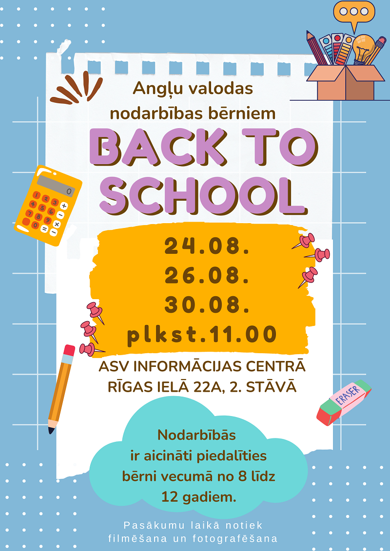 ASV Informācijas centrs aicina bērnus uz angļu valodas nodarbībām ASV Informācijas centrs aicina bērnus uz angļu valodas nodarbībām