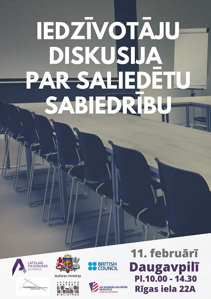 Bibliotēkā diskutēs par saliedētas un pilsoniski aktīvas sabiedrības politikas veidošanu Bibliotēkā diskutēs par saliedētas un pilsoniski aktīvas sabiedrības politikas veidošanu