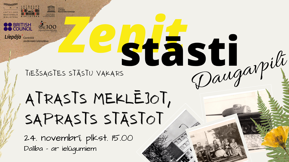 Daugavpilī attālināti noritēs pirmais “Zenit stāstu” vakars Daugavpilī attālināti noritēs pirmais “Zenit stāstu” vakars