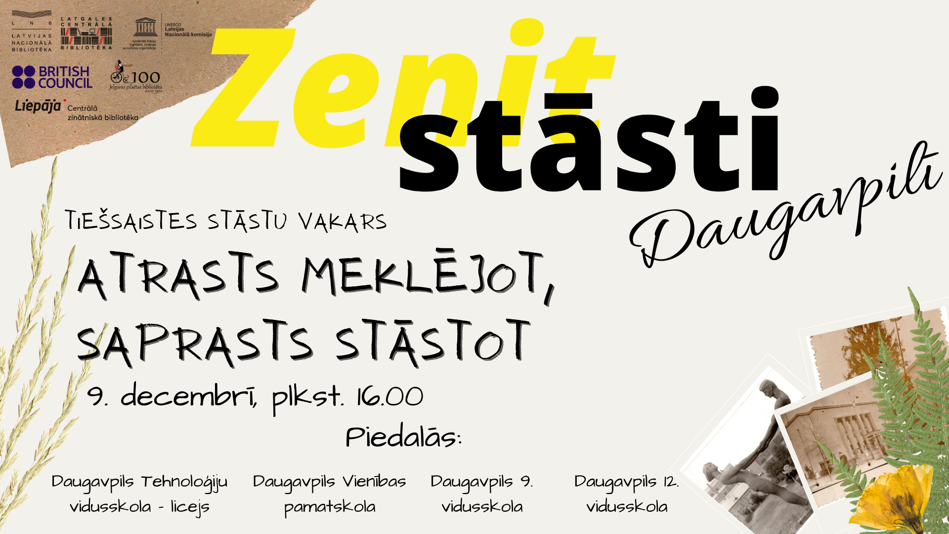 Daugavpilī gatavojas otrajam “Zenit stāstu” vakaram Daugavpilī gatavojas otrajam “Zenit stāstu” vakaram