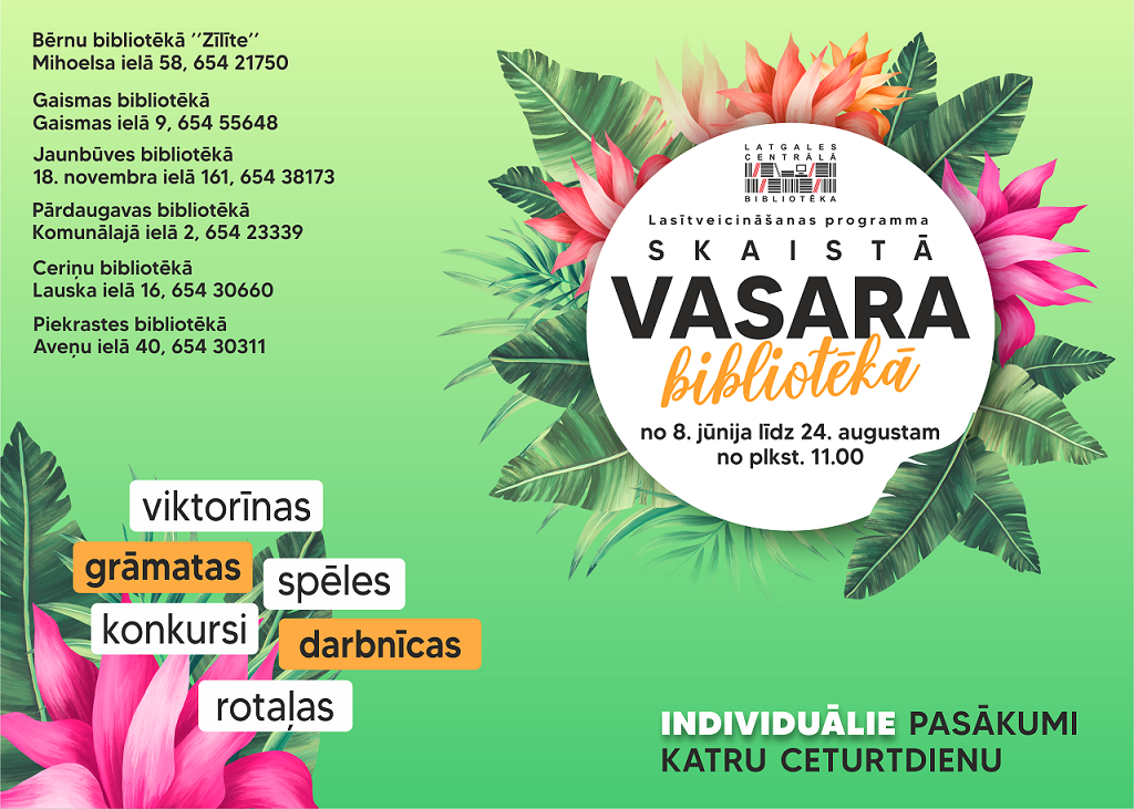 Skolēnus aicina “Skaistā vasara bibliotēkā” Skolēnus aicina “Skaistā vasara bibliotēkā”