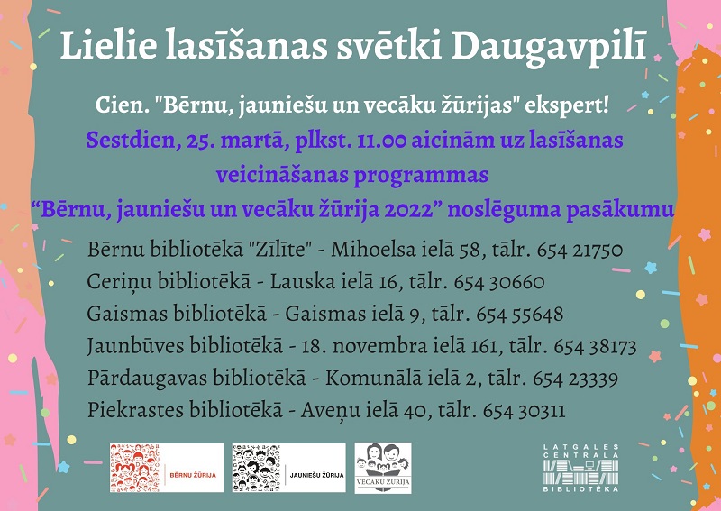 Lielie lasīšanas svētki Daugavpilī! Lielie lasīšanas svētki Daugavpilī!