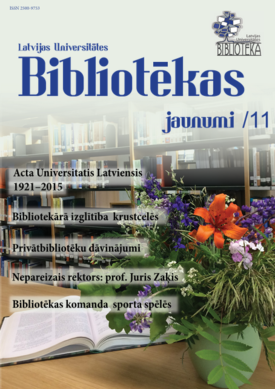 Iznācis LU Bibliotēkas 11. Jaunumu izdevums Iznācis LU Bibliotēkas 11. Jaunumu izdevums