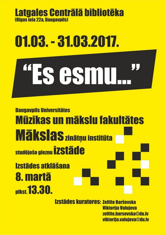 Jauno mākslinieku pašportretu izstāde “Es esmu…” LCB daiļliteratūras un nozaru literatūras sektorā