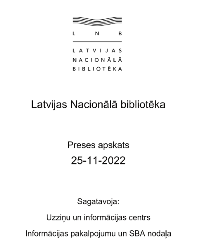 LNB preses apskats 25.11. LNB preses apskats 25.11.